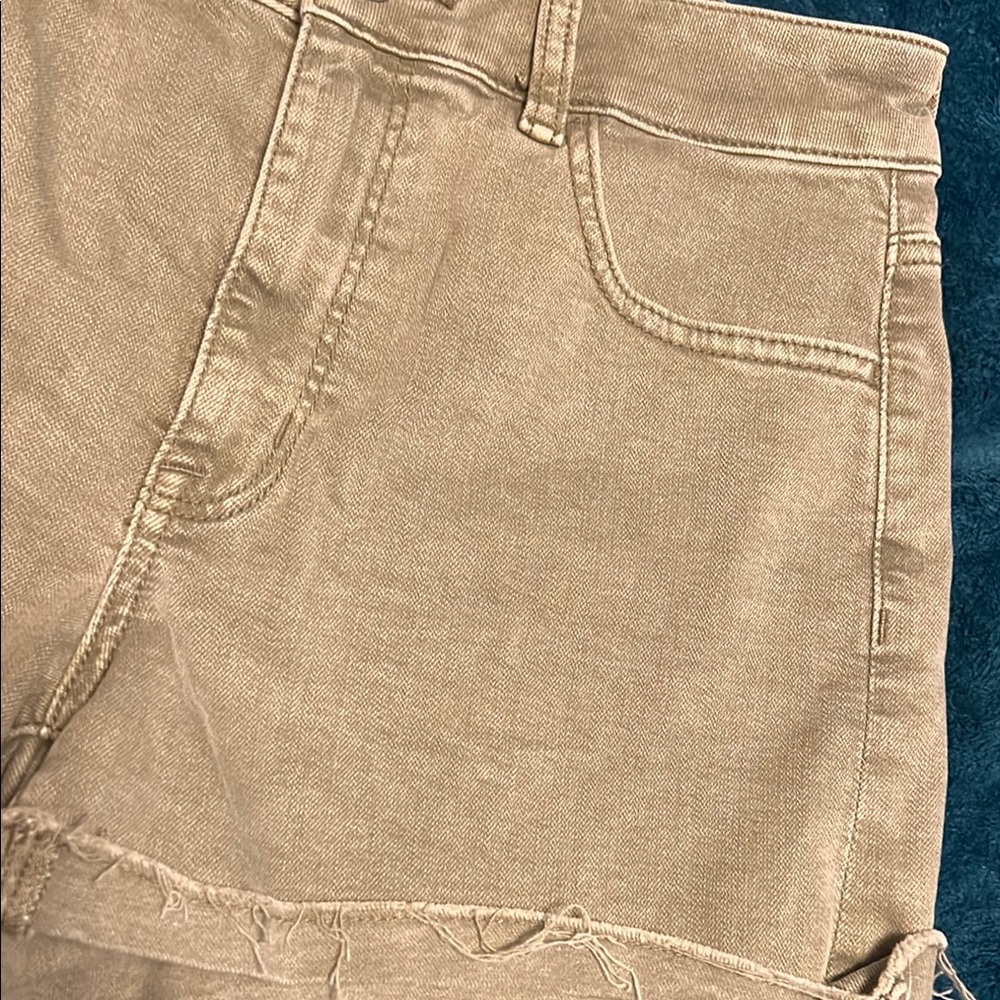 American Eagle Outfitters GREEN Hi-Rise Shortie Denim Shorts size 8 - Picture 10 of 12